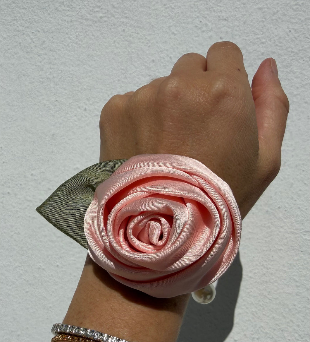 Satin Rose Hair Tie