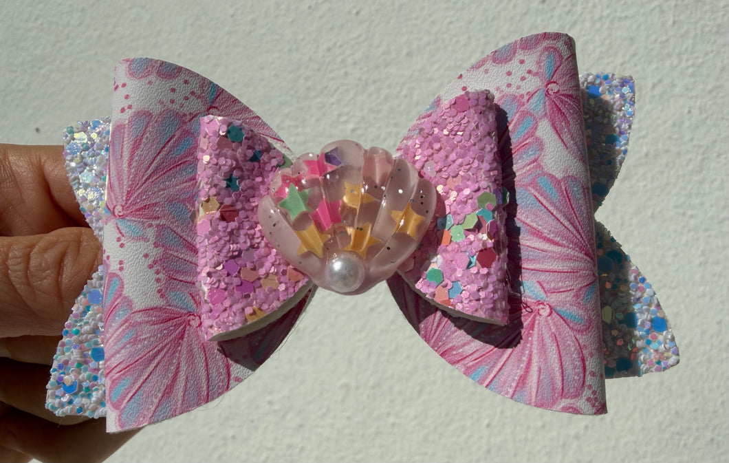 Purple Shell Sparkle Bow