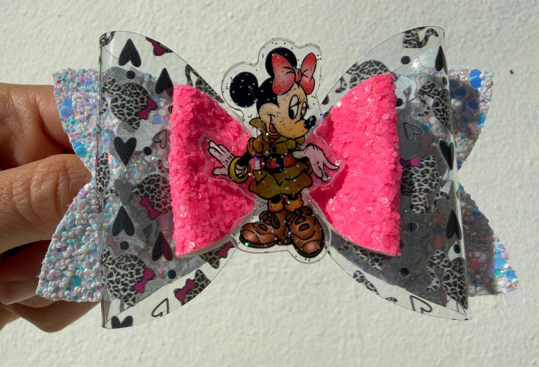 Glittery Pink Mouse Bow