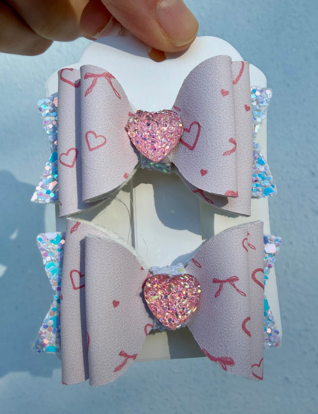 Bows and Hearts Pigtail Minis