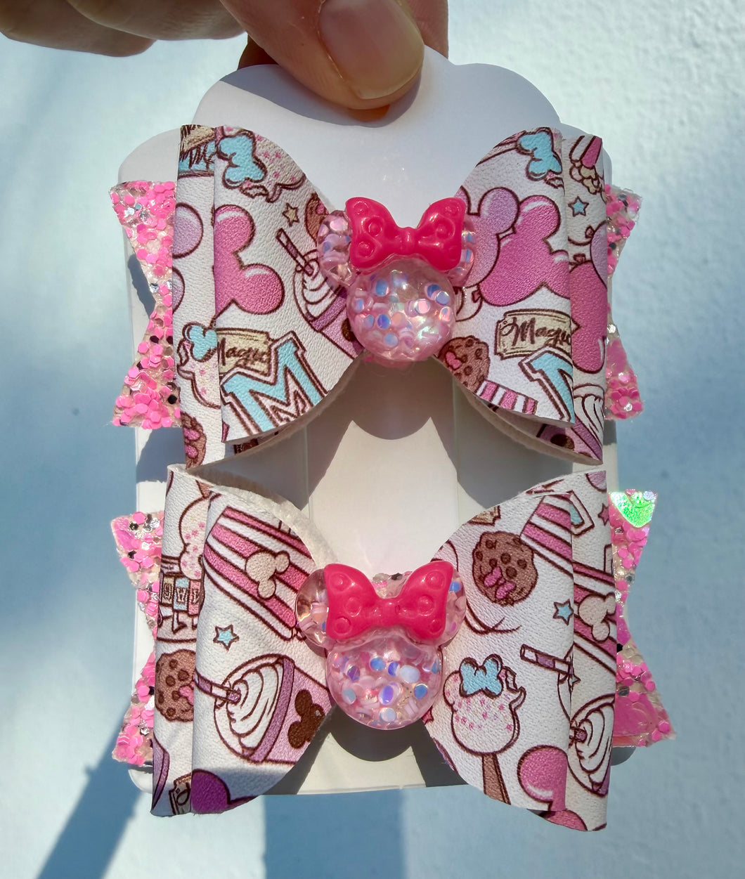 Pink Mouse Pigtail Bows