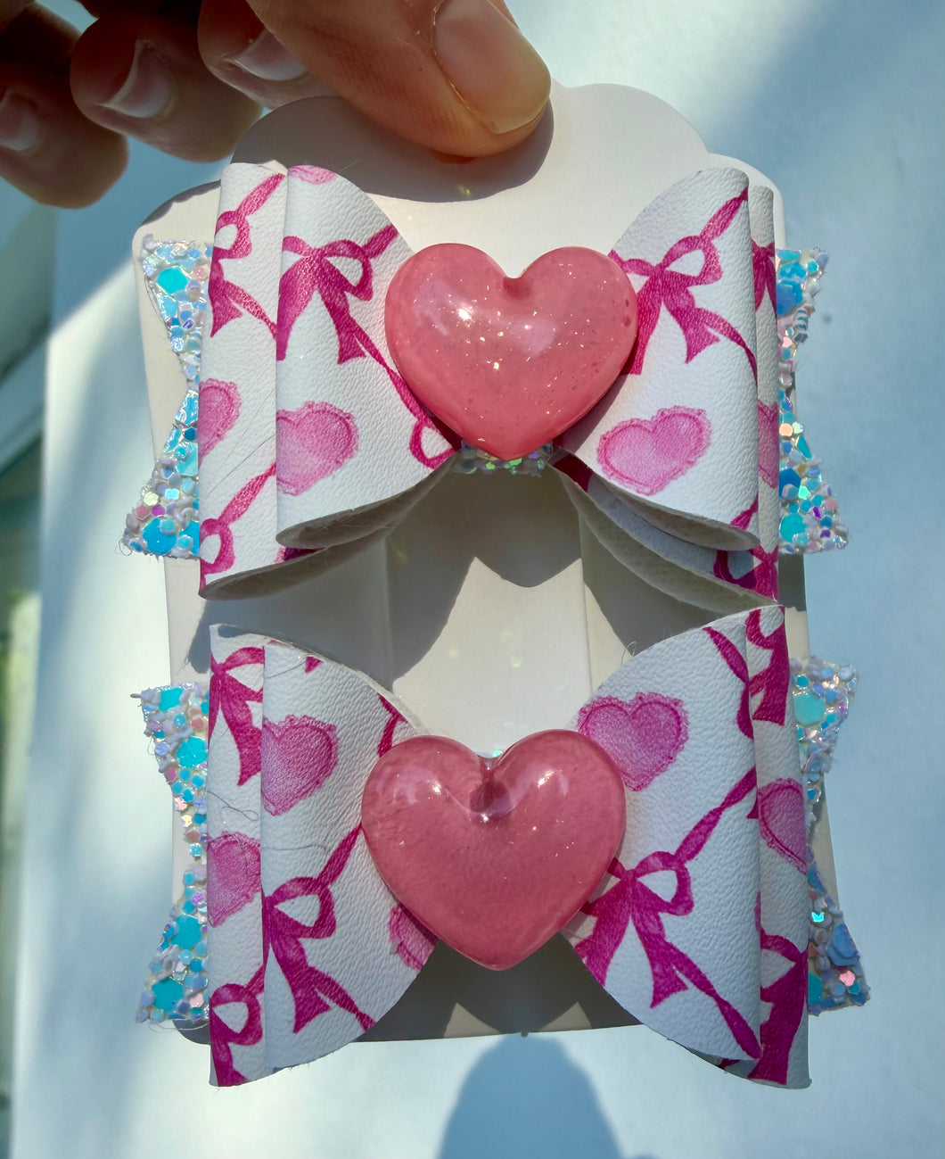 Pink Heart Pigtail Minis