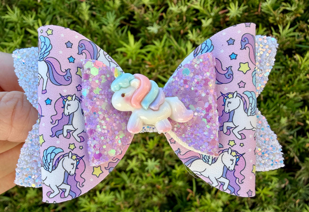 Purple Unicorn Bow