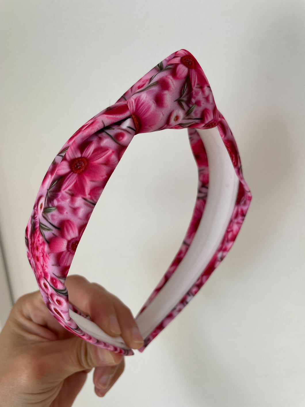 Pink Flower Knotted Headband