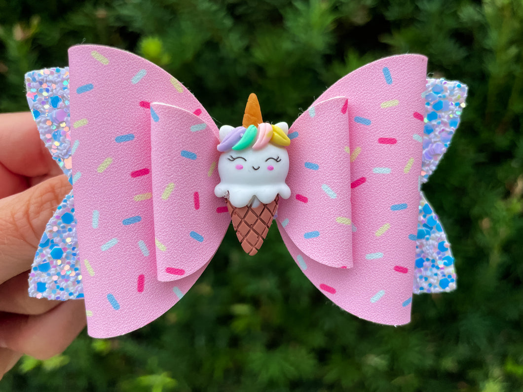 Ice Cream Unicorn Bow