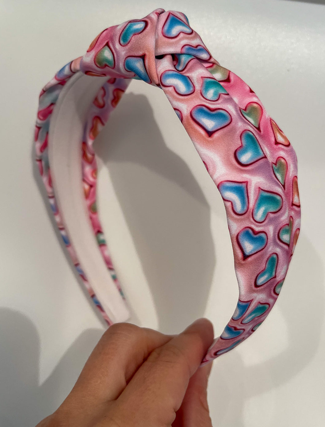 Colorful Hearts Knotted Headband