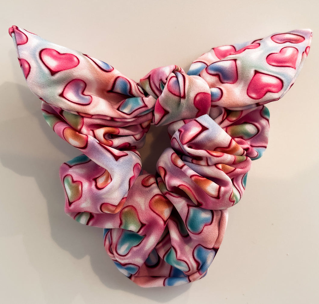 Rainbow Hearts Scrunchie