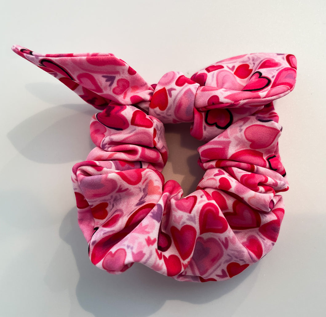 Red and Pink Heart Scrunchie