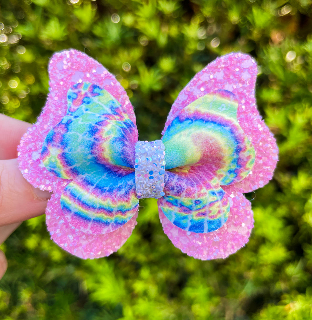 Pastel Tie Dye Butterfly Clip
