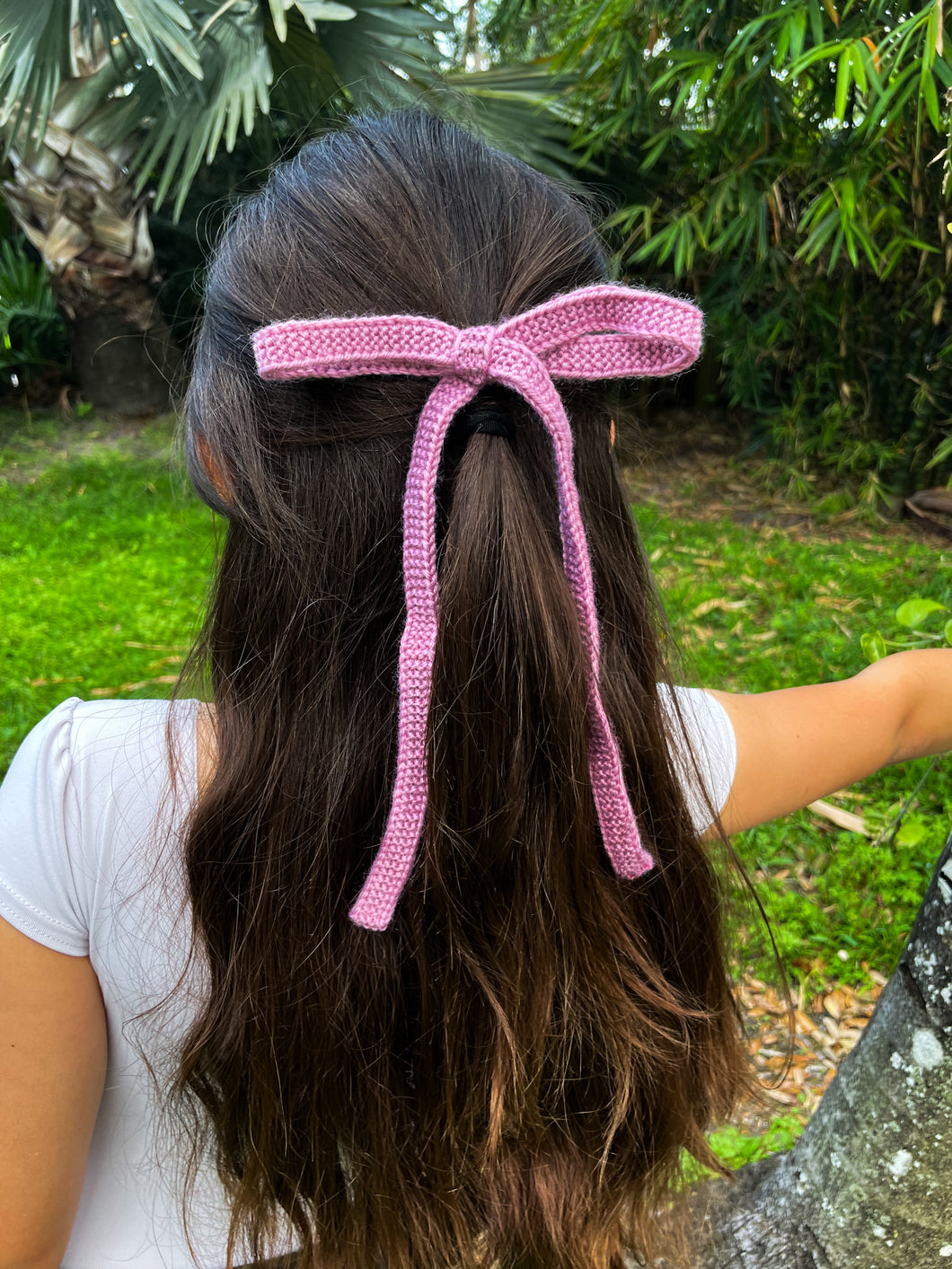 Knit Long Tailed Hair Bow